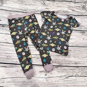 Millie + Roo Kids' Space Pajama Set, Bamboo, *flaw* 12-18 months